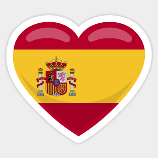 Spain Flag Heart Sticker